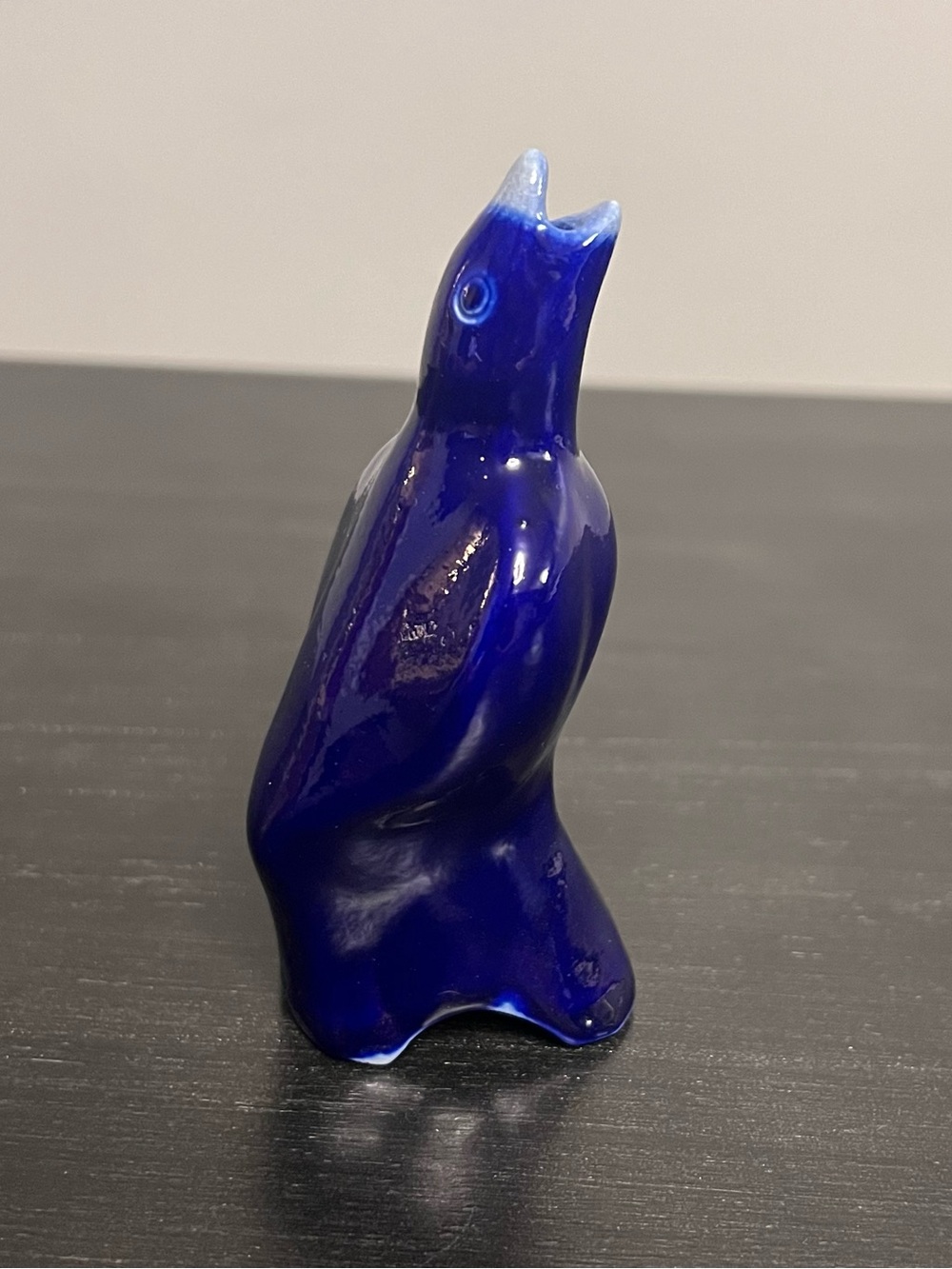 VTG Pie Bird Blue Wash Cobalt Stoneware 4.5” Pie Vent Funnel Kitchenalia